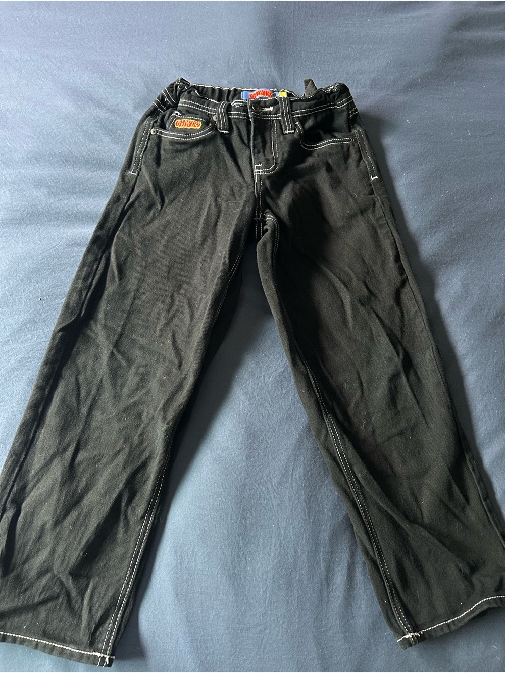 Empyre Kids Black Jeans with White Contrast Stitching